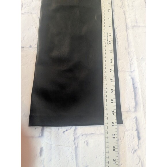 Zara Faux Leather Black Pants High Rise Straight Leg Side Zip Medium - Picture 6 of 8